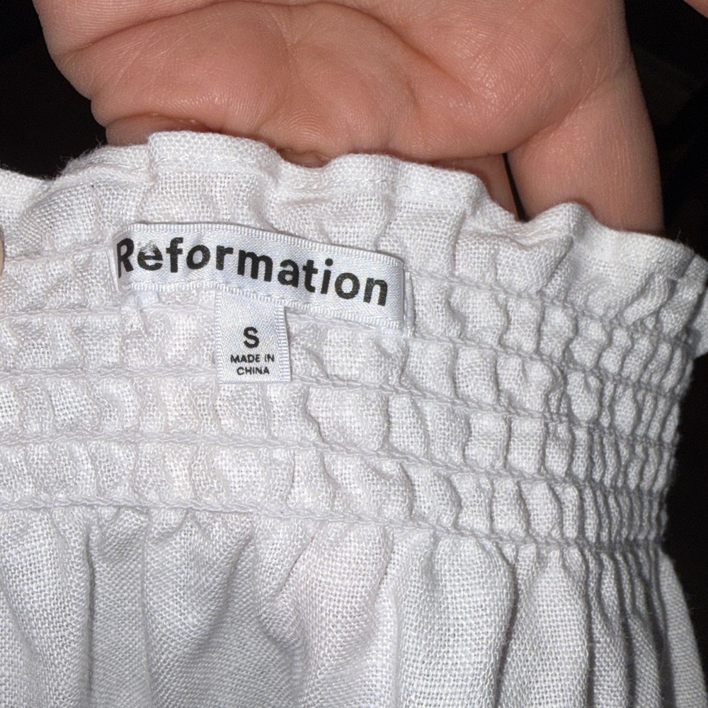 Reformation White 100% Linen Top size S - Picture 10 of 14